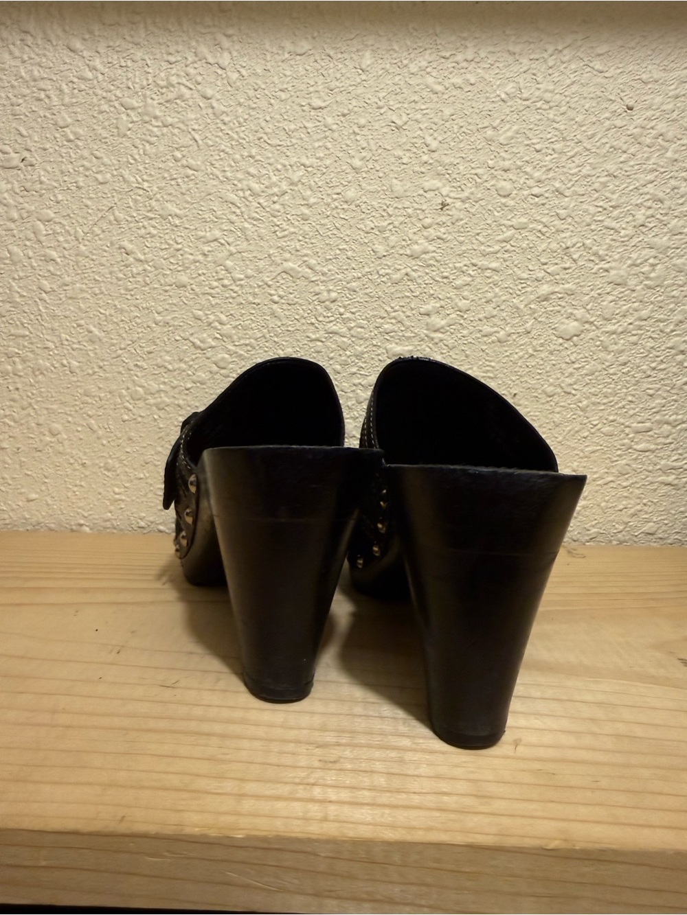 Coach Black Studded Buckle Clog Mules - Picture 4 of 5